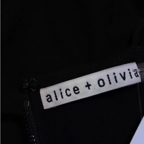 Alice + Olivia Havana Spaghetti Strap Cutout Side V Neck Mini Dress Black Size 0 - Picture 6 of 7